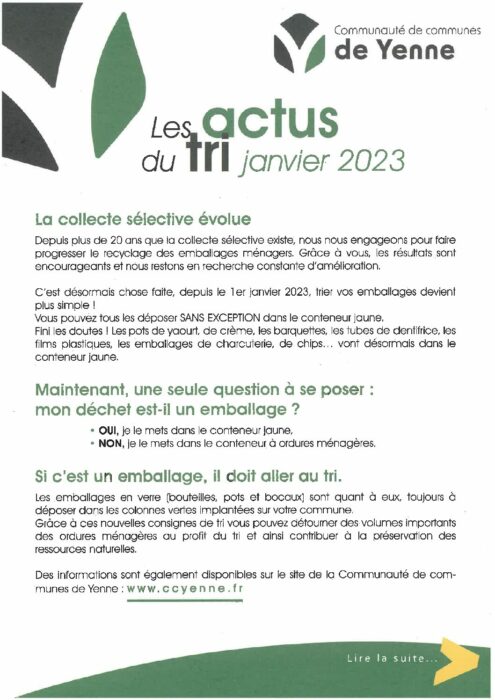 Les actus du tri