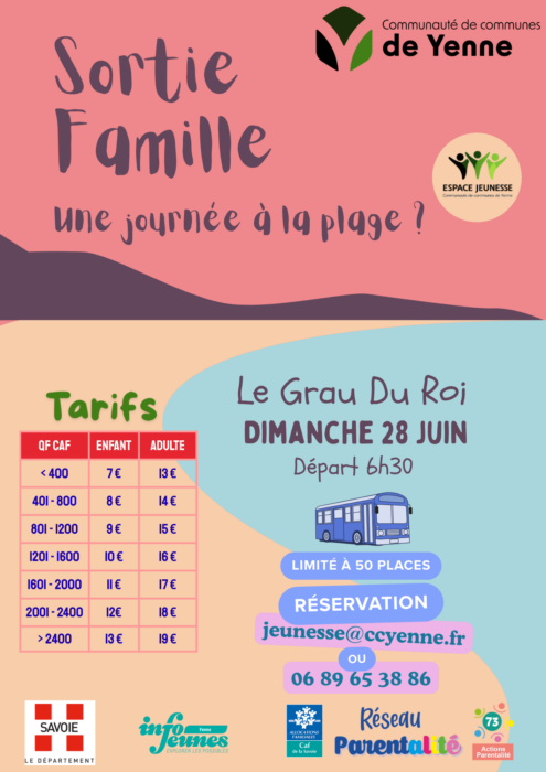 Sortie Famille « 1 journée à la plage ! » dimanche 28 juin